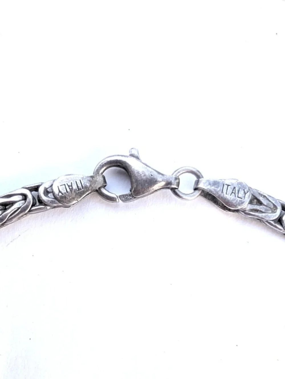Vintage Heavy Sterling Silver Byzantine Unisex Oversized Bracelet Made in Italy